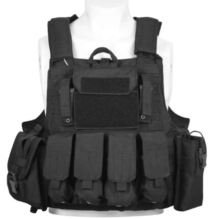 LQ11076-Multi-Functional Tactical Plate Carrier Armor Vest (Detachable Pads & Cummerbund)